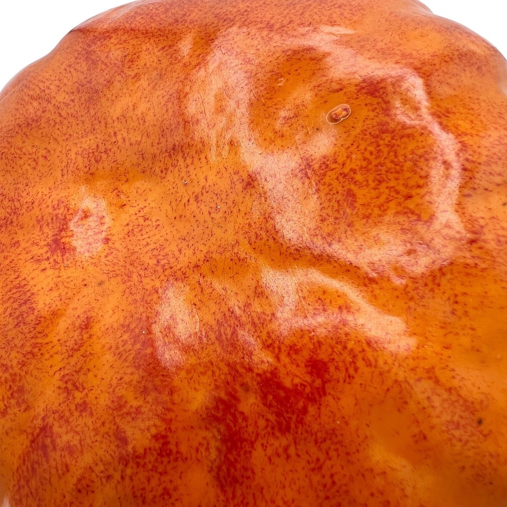 Large Red-Orange Glazed Foam Pumpkin Appetizer Skewer Holder Centerpiece 9"x7" - Picture 6 of 10